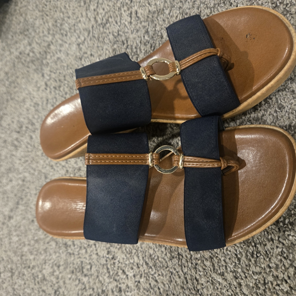 Navy and Brown Women's Sandals